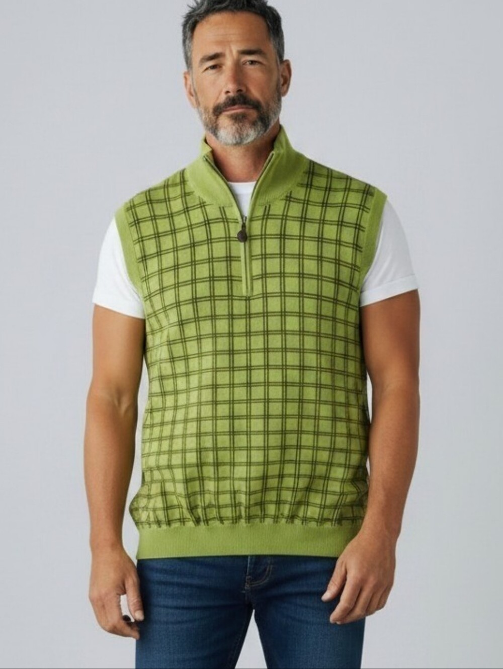 New Alan Flusser Golf Collection Cotton Knit Vest Size Large